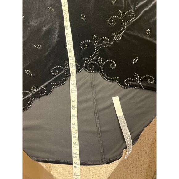 Vintage J.R. Nites by Caliendo velvet high low beaded formal skirt, size 8 - Picture 7 of 13